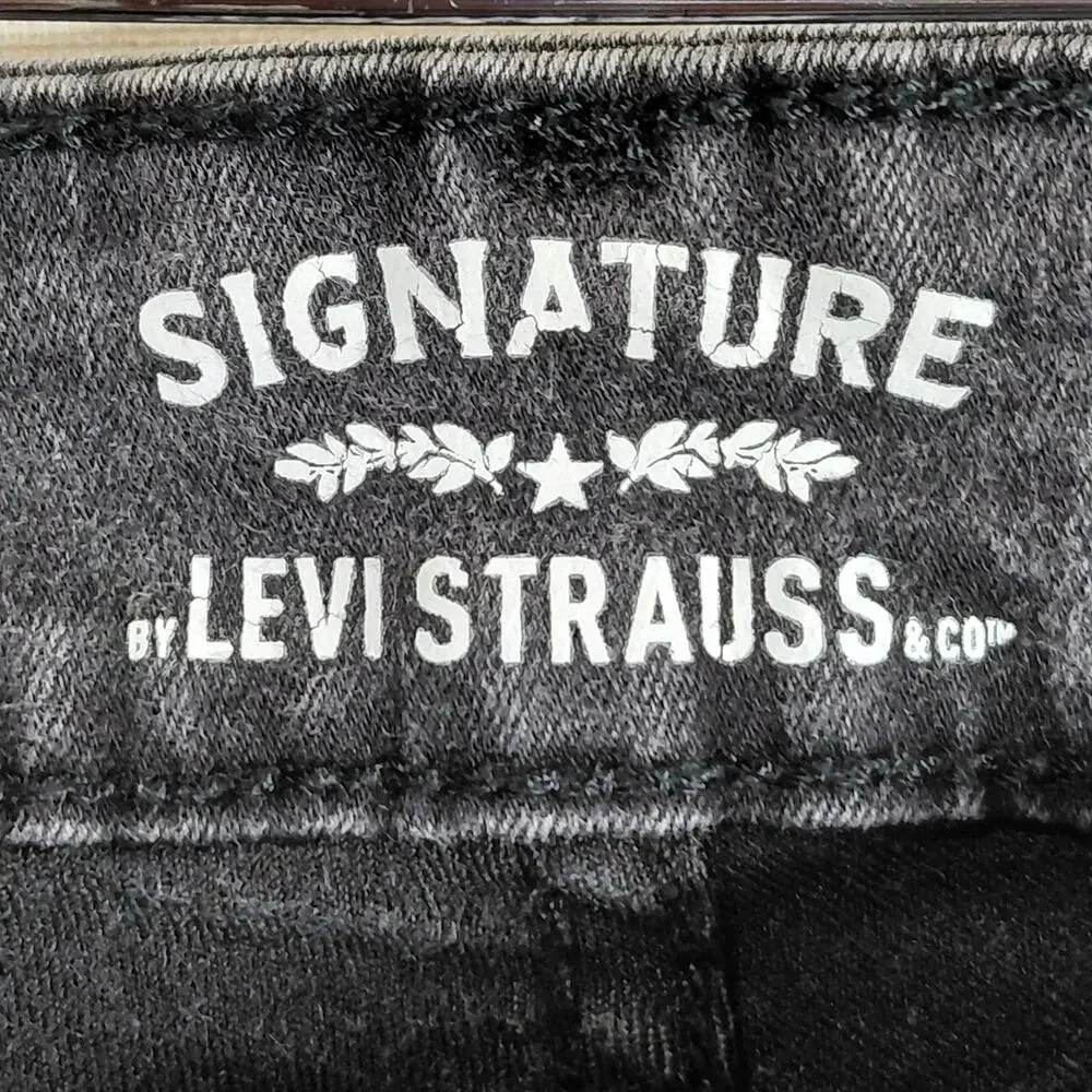 Levi's Mid-Rise Slim Cuffed Cotton Blend Gray Stretch Jeans Women Size 6